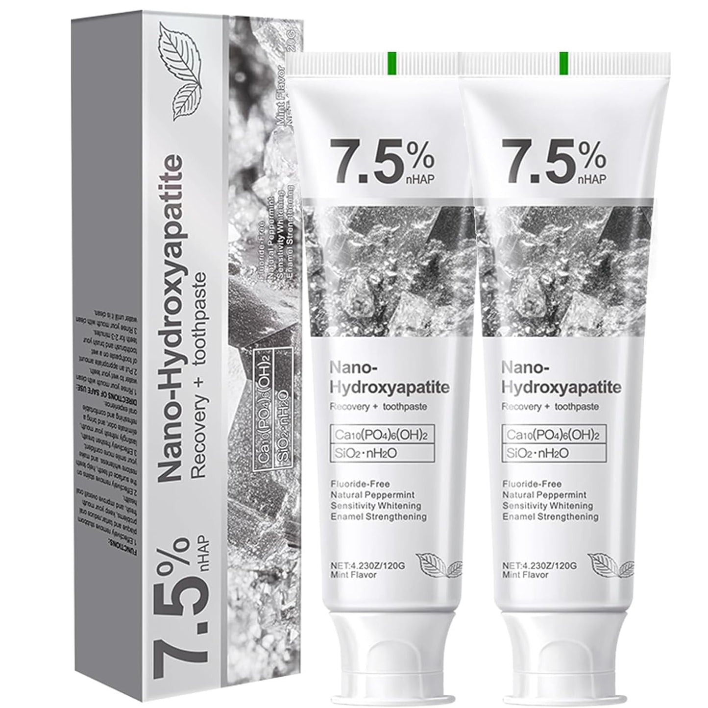 Hydroxyapatite Toothpaste - Enamel Protection, Gentle Formula (2pcs)