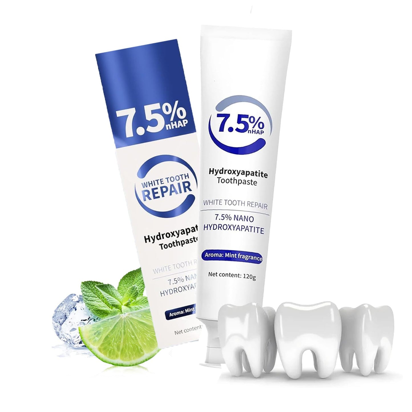 7.5% Hydroxyapatite Toothpaste – Enamel Protection (4.23oz, White)