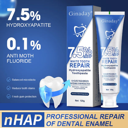 Hydroxyapatite Toothpaste 7.5% for Enamel Protection & Tooth Strengthening – Fluoride-Free, Gentle Mint