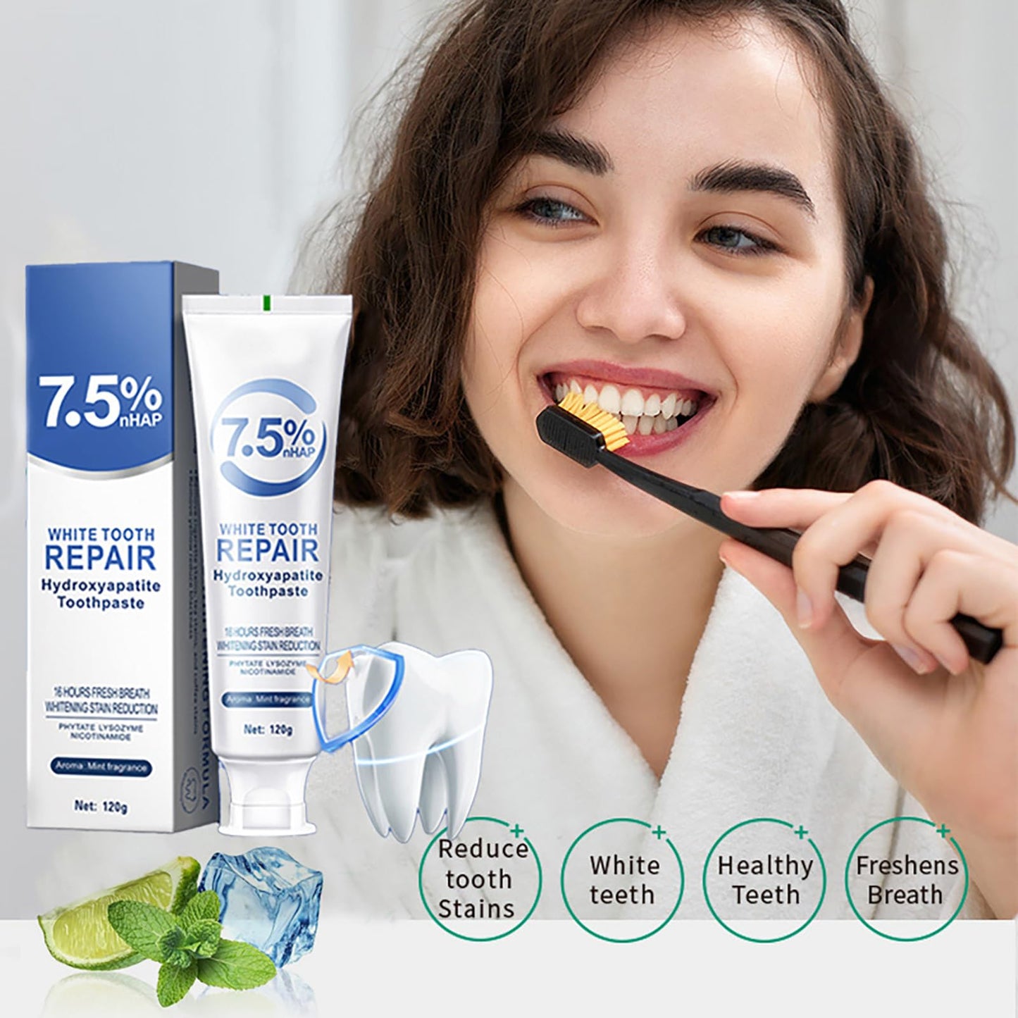 Hydroxyapatite Toothpaste - Fluoride-Free Enamel Protection for Sensitive Teeth | 4.23oz