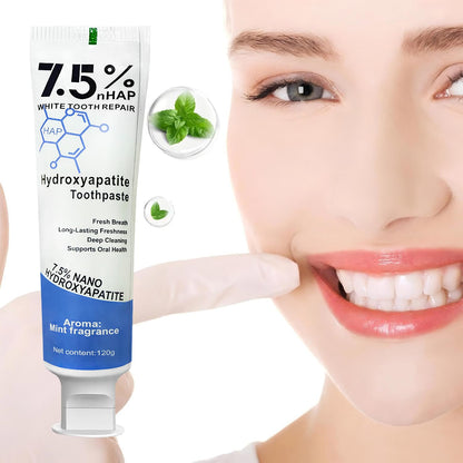7.5% Hydroxyapatite Toothpaste – Enamel Protection, Fluoride-Free, Fresh Mint