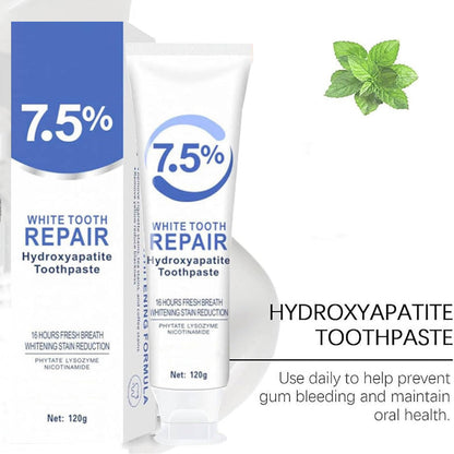 7.5% Hydroxyapatite Toothpaste - Fluoride-Free Whitening, Gentle Mint (2pcs)
