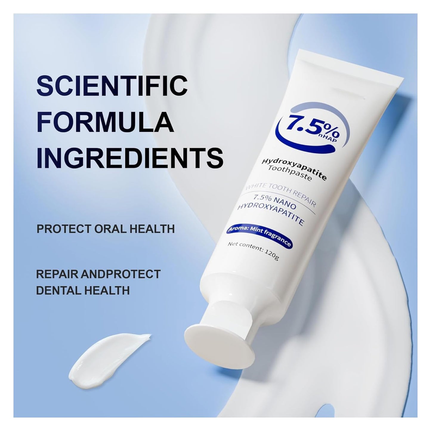 7.5% Hydroxyapatite Toothpaste – Enamel Protection (4.23oz, White)