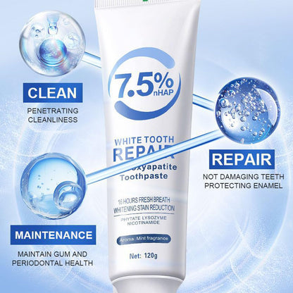 Hydroxyapatite Toothpaste 7.5% - Fluoride-Free Enamel Protection (4.23oz, 2pcs) | Mild Mint