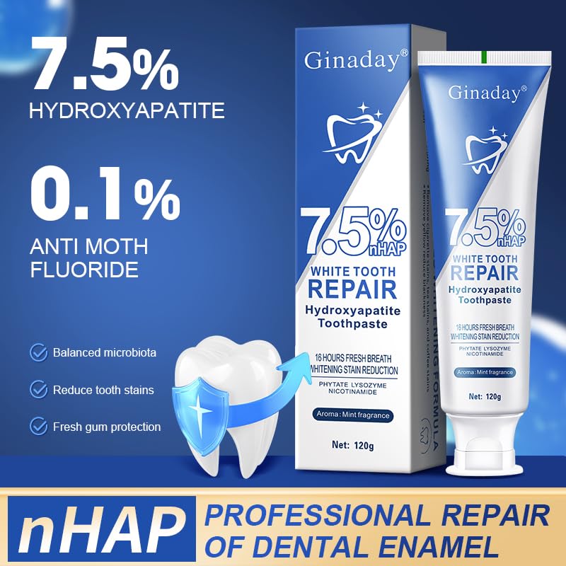 2 Pcs Hydroxyapatite Toothpaste – Fluoride-Free Enamel Protection, Gentle Mint