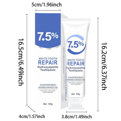 7.5% Hydroxyapatite Toothpaste - Fluoride-Free Whitening, Gentle Mint (2pcs)