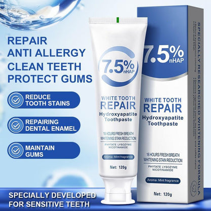 7.5% Hydroxyapatite Toothpaste for Enamel Protection - Fluoride-Free, Gentle Mint, Sensitive Teeth (4.23 oz)