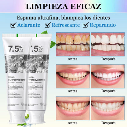 7.5% Nano Hydroxyapatite Toothpaste – Advanced Enamel Protection, 2-Pack, Fresh Mint 4.23 oz