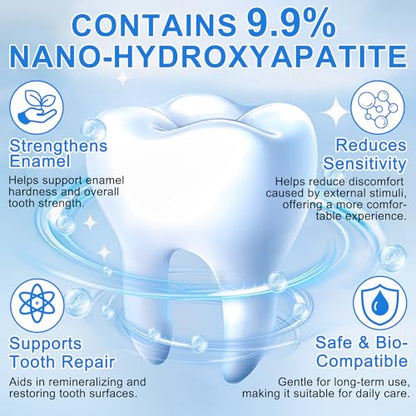Hydroxyapatite Toothpaste 9.9% – 2PCS Nano, Fluoride Free, Enamel Protection