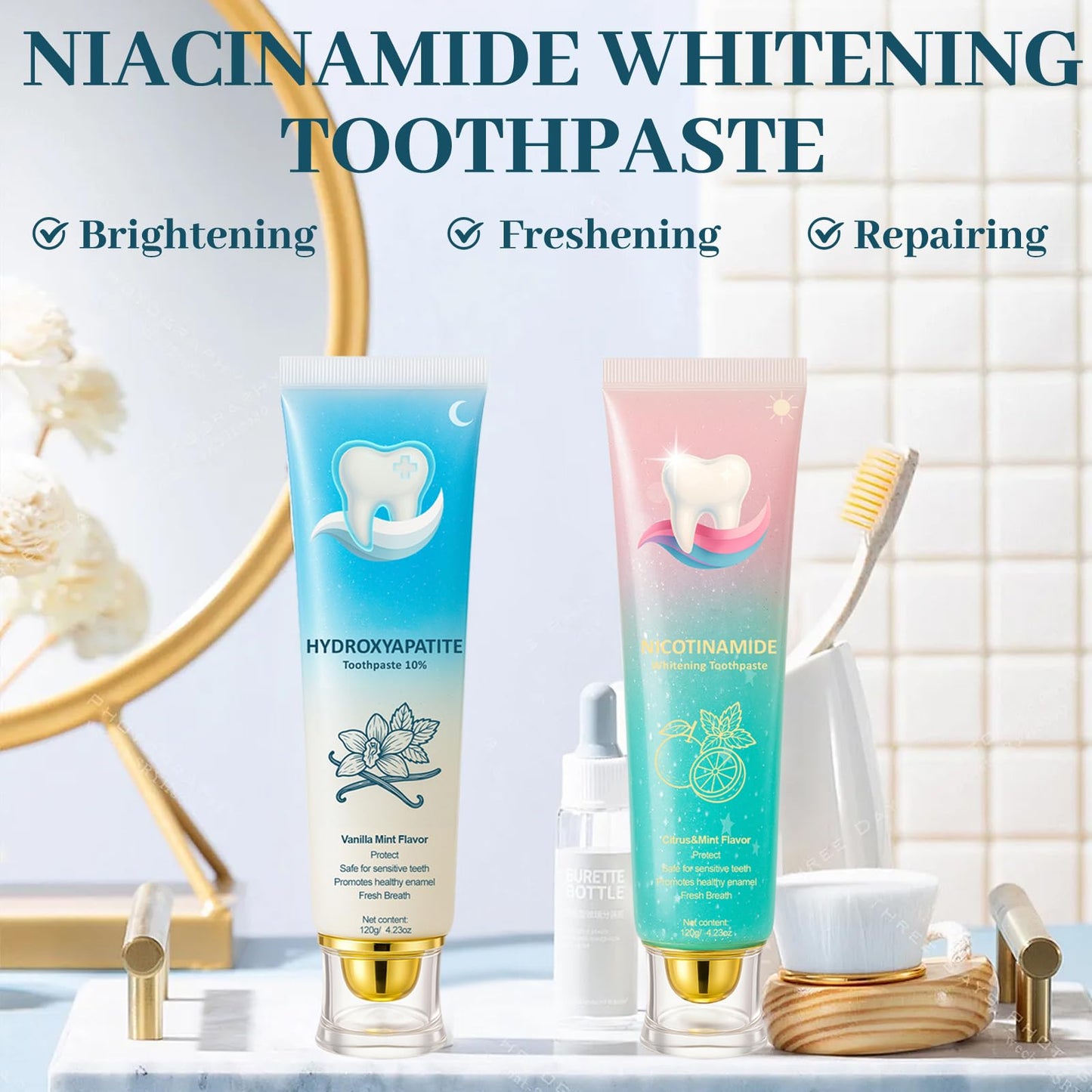 Hydroxyapatite Toothpaste 10% + Niacinamide Whitening - Enamel Repair & Sensitivity Relief