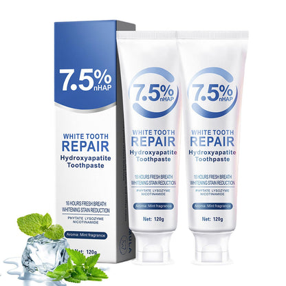 2-Pack Hydroxyapatite Toothpaste – Fluoride-Free, 7.5% Hydroxyapatite for Sensitive Teeth