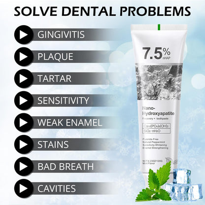 Hydroxyapatite Toothpaste for Enamel Protection & Strength - Gentle Mint, Safe for Sensitive Teeth
