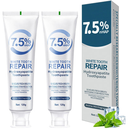 2 PCS Hydroxyapatite Toothpaste – 7.5% Enamel Protection, Gentle Mint, Daily Use