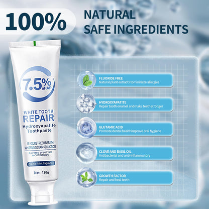 2 PCS Hydroxyapatite Toothpaste – 7.5% Enamel Protection, Gentle Mint, Daily Use