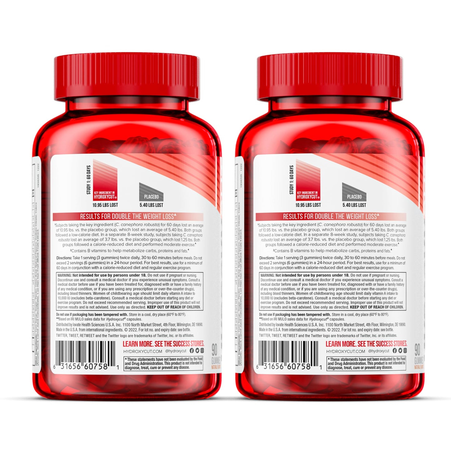 Hydroxycut Gummies (Pack of 2) – 99% Caffeine Free – Metabolize Carbs, Proteins & Fats – 15 Vitamins & Minerals – For Women & Men