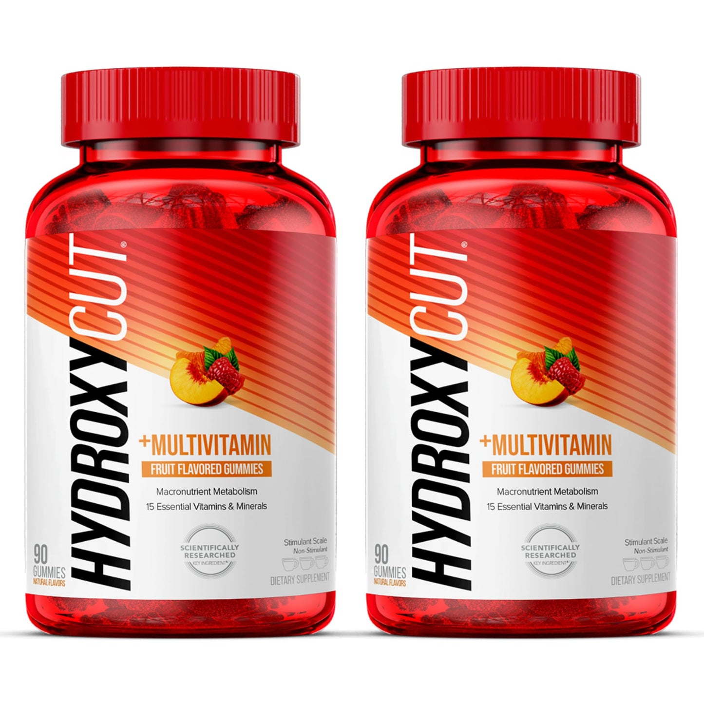 Hydroxycut Gummies (Pack of 2) – 99% Caffeine Free – Metabolize Carbs, Proteins & Fats – 15 Vitamins & Minerals – For Women & Men