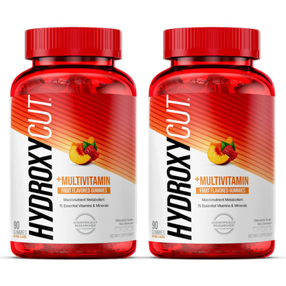 Hydroxycut Gummies (Pack of 2) – 99% Caffeine Free – Metabolize Carbs, Proteins & Fats – 15 Vitamins & Minerals – For Women & Men
