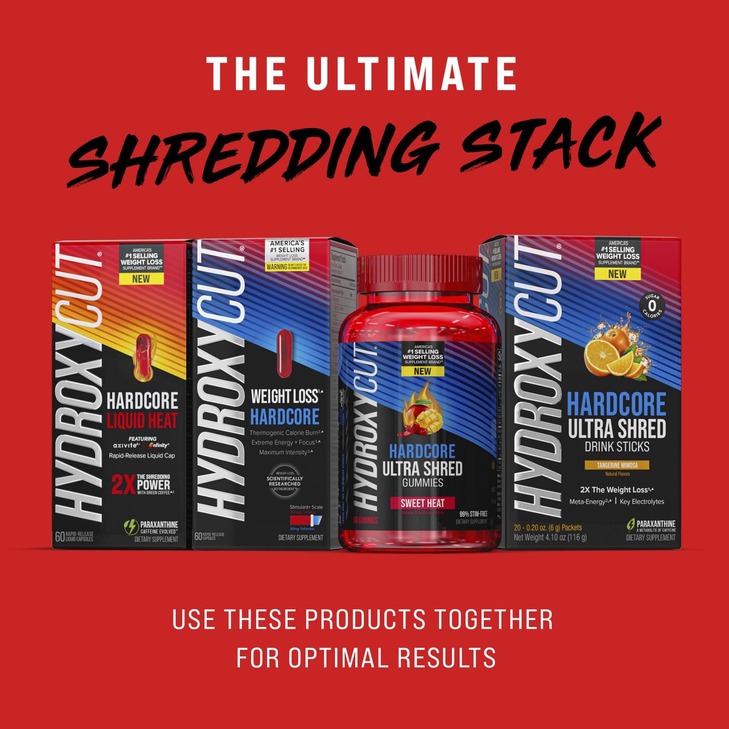 Hydroxycut Hardcore Ultra Shred Gummies – Sweet Heat, 99% Stimulant Free