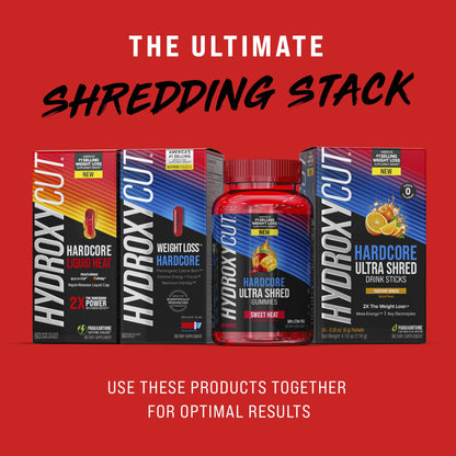 Hydroxycut Hardcore Ultra Shred Gummies – Sweet Heat, 99% Stimulant Free