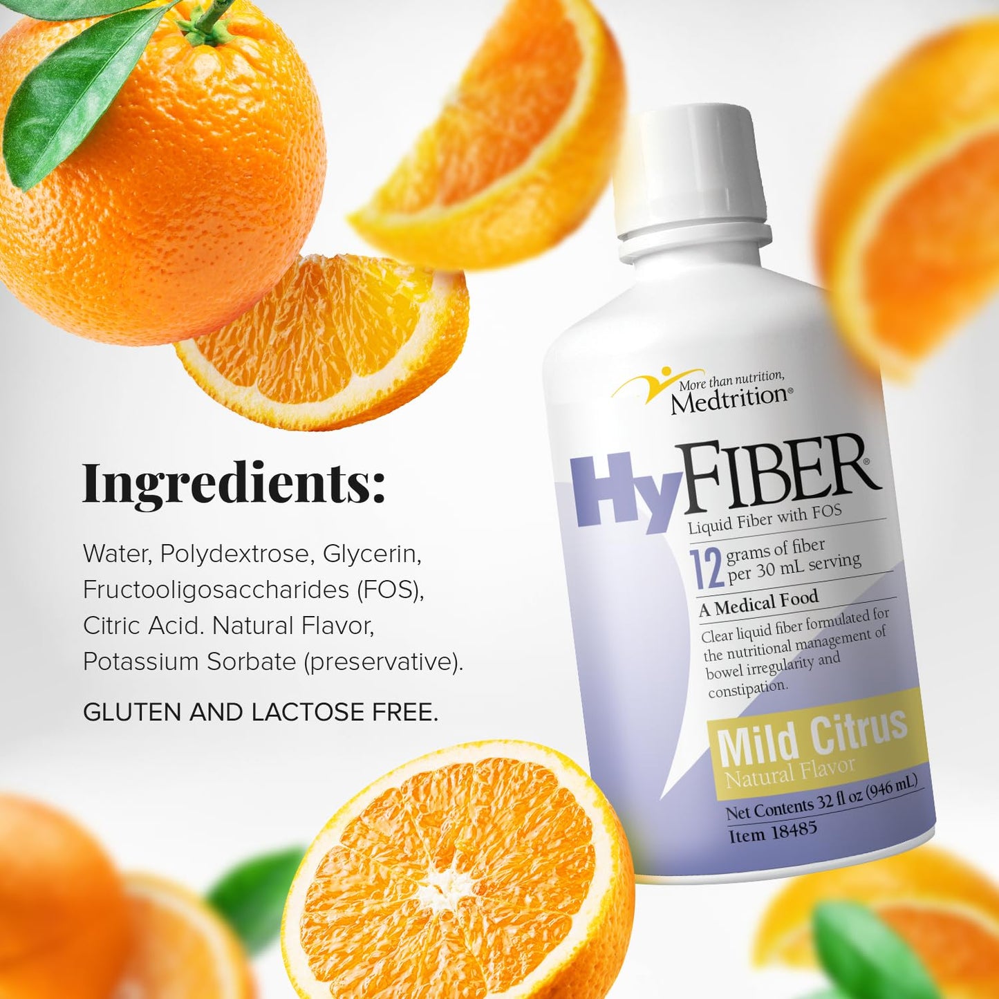 Medtrition HyFiber Daily Liquid Fiber – Regularity & Soft Stools (32 oz)
