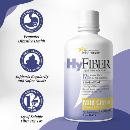 Medtrition HyFiber Daily Liquid Fiber – Regularity & Soft Stools (32 oz)