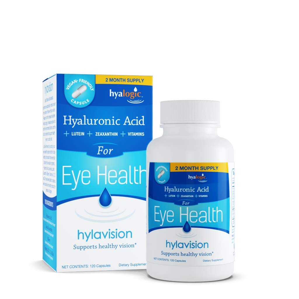 HylaVision Eye Health Supplement - Hyaluronic Acid, Lutein & Zeaxanthin | Eye Vitamins A, C, E and Zinc | 120 Capsules