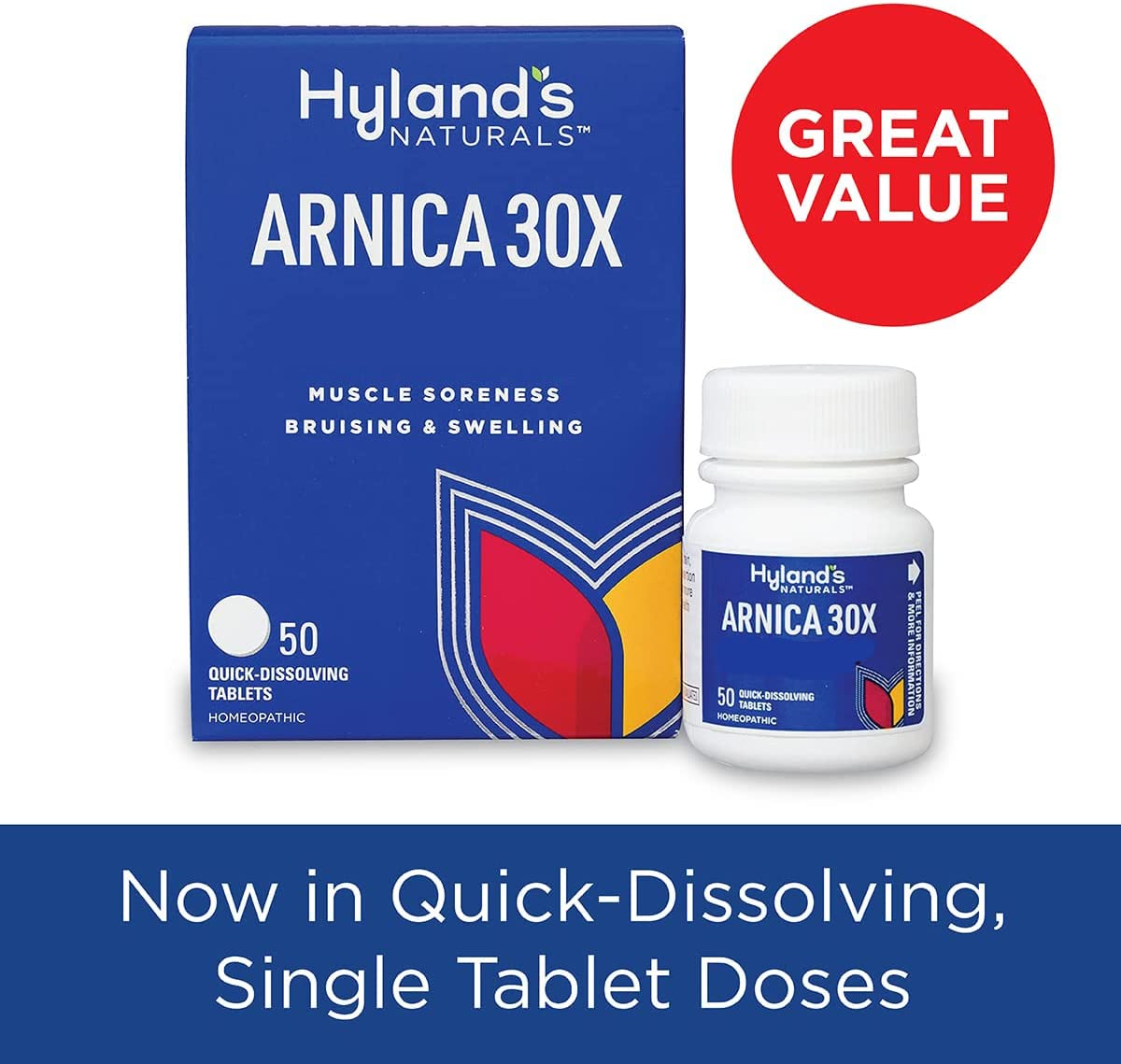 Hyland's Arnica 30x 150 Tablets — Bruising, Swelling & Muscle Soreness Relief (3-Pack)