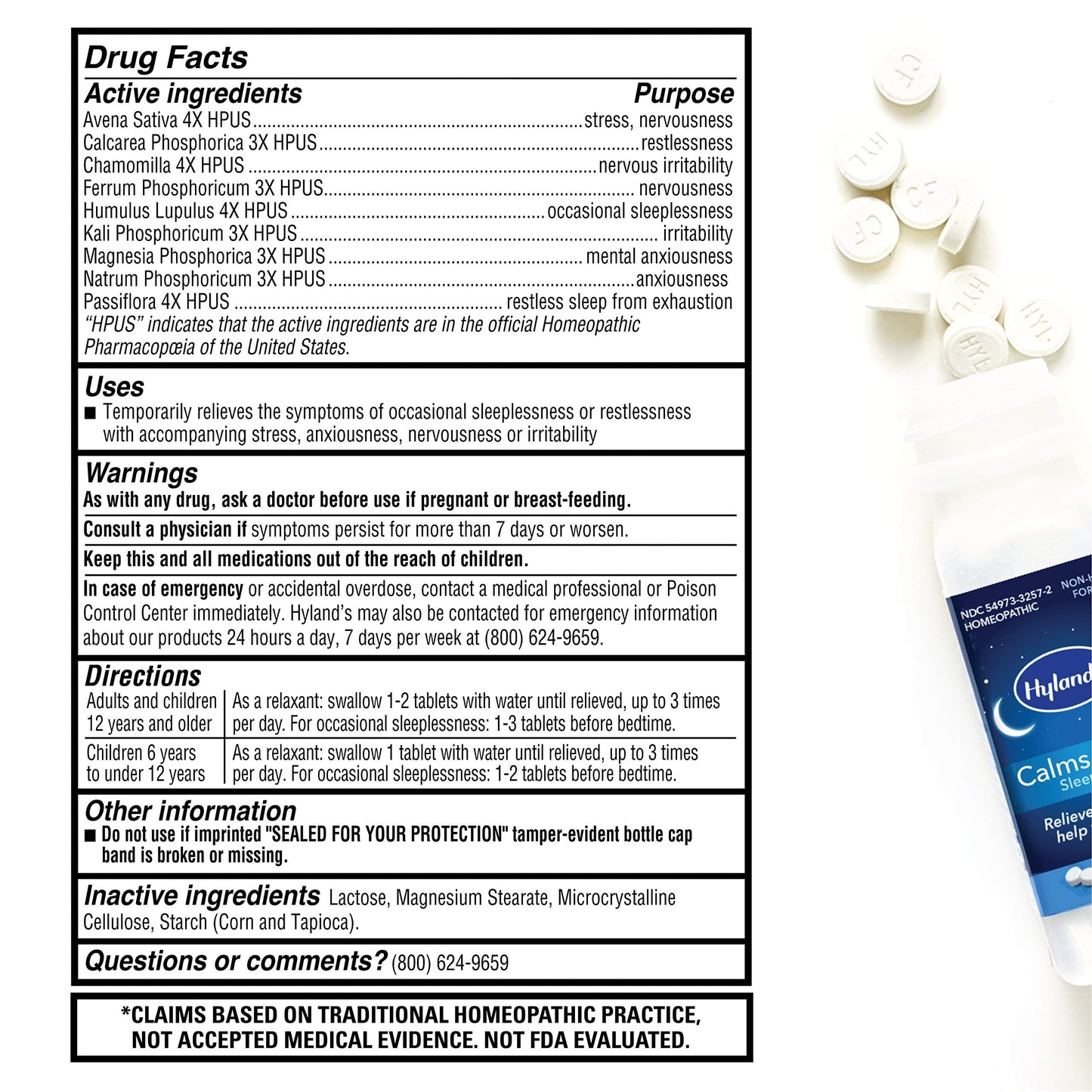 Hyland’s Calms Forte' Sleep Aid Tablets – Natural Relief for Occasional Sleeplessness (Pack of 3, 300 Tablets)