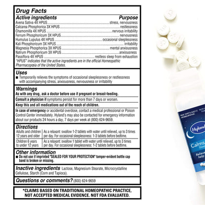 Hyland’s Calms Forte' Sleep Aid Tablets – Natural Relief for Occasional Sleeplessness (Pack of 3, 300 Tablets)