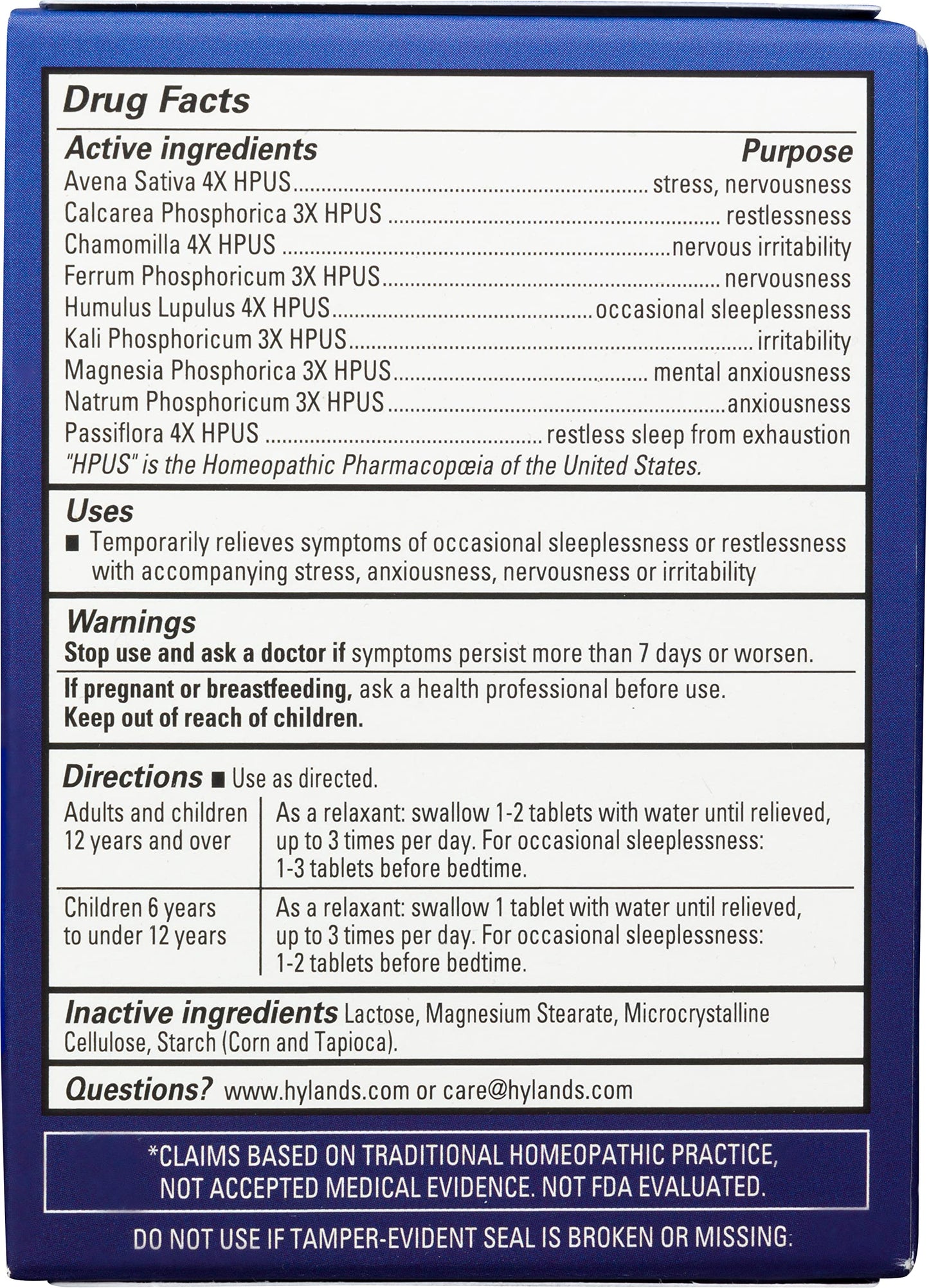 Hyland's Calms Forte Sleep Aid Tablets – Natural Relief for Occasional Sleeplessness & Nervous Tension (Pack of 2, 200 Tablets)
