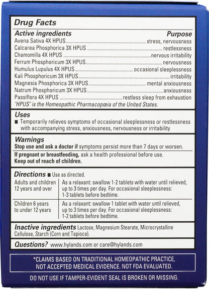 Hyland's Calms Forte Sleep Aid Tablets – Natural Relief for Occasional Sleeplessness & Nervous Tension (Pack of 2, 200 Tablets)