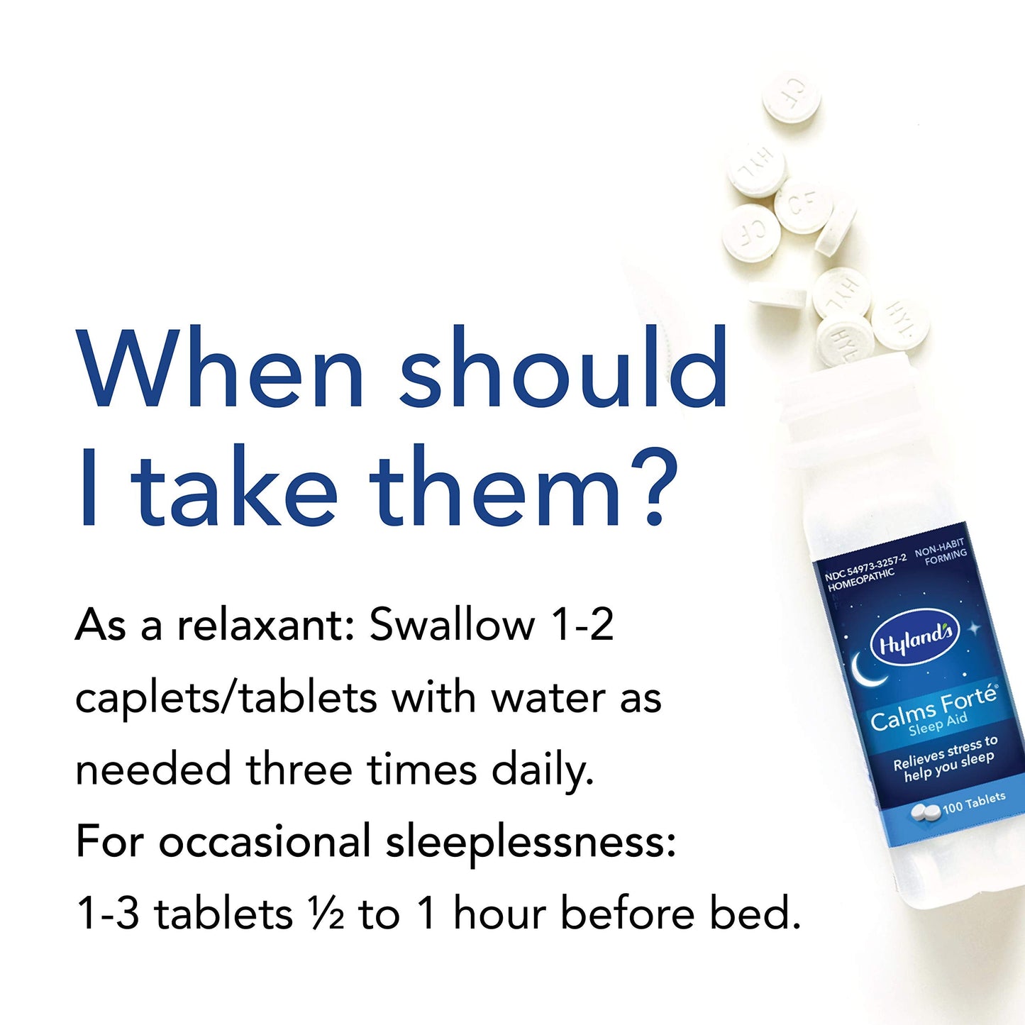 Hyland’s Calms Forte' Sleep Aid Tablets – Natural Relief for Occasional Sleeplessness (Pack of 3, 300 Tablets)
