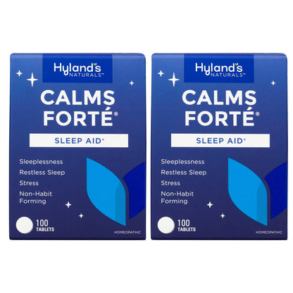 Hyland's Calms Forte Sleep Aid Tablets – Natural Relief for Occasional Sleeplessness & Nervous Tension (Pack of 2, 200 Tablets)
