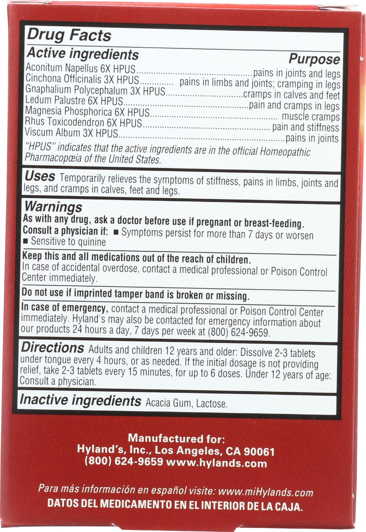 Hyland's Leg Cramps - 50 Quick Disolving Tablets