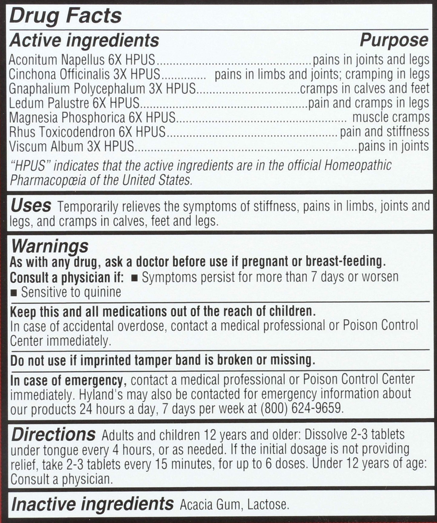 Hyland's Leg Cramps - 50 Quick Disolving Tablets