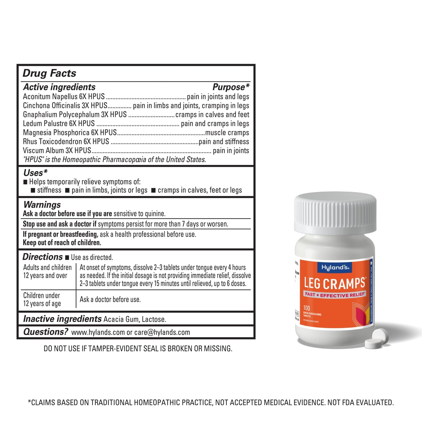 Hyland's Leg Cramps 2-Pack - Fast, Flavorless Relief for Leg, Calf & Foot Cramps