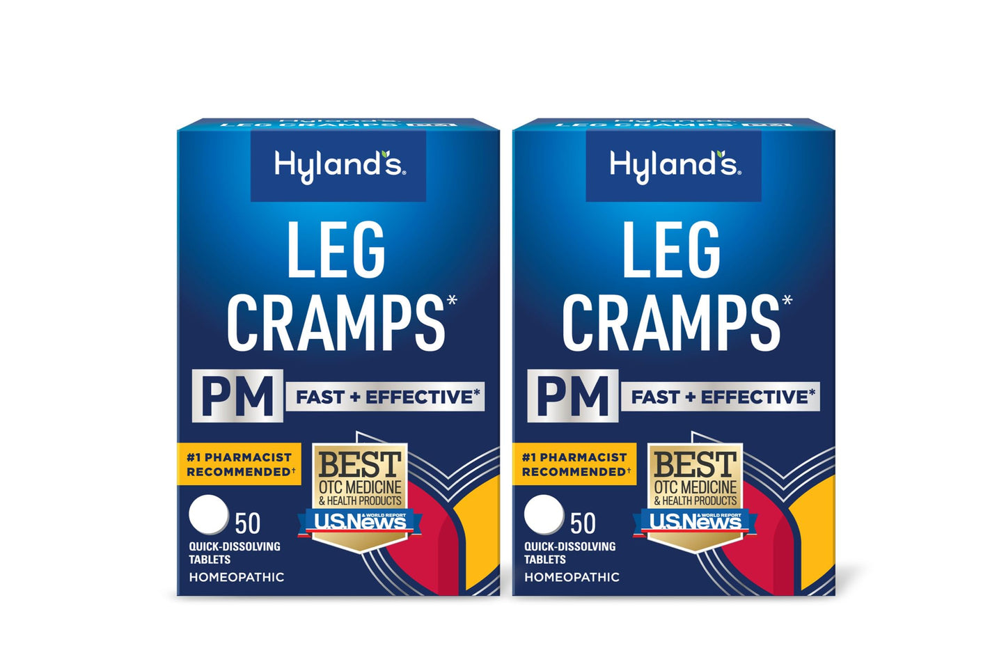 Hyland's Leg Cramps PM - Nighttime Leg, Calf & Foot Relief | 100 Quick-Dissolving Tablets (2-Pack)