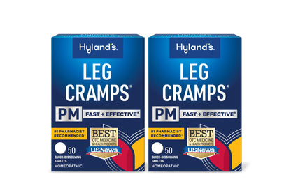 Hyland's Leg Cramps PM - Nighttime Leg, Calf & Foot Relief | 100 Quick-Dissolving Tablets (2-Pack)