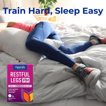 Hyland's Restful Legs PM – Nighttime Sleep Aid (Pack of 2, 50 Quick-Dissolving Tablets)