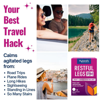 Hyland's Restful Legs PM – Nighttime Sleep Aid (Pack of 2, 50 Quick-Dissolving Tablets)