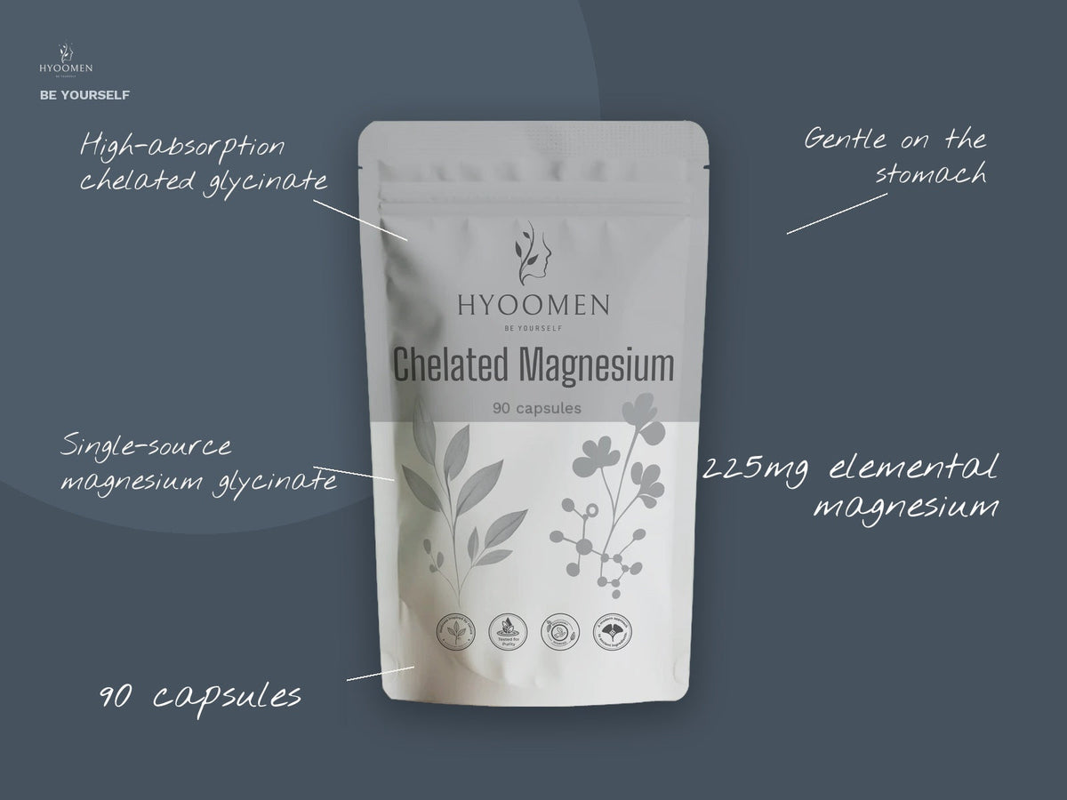 Magnesium Glycinate Capsules 225mg Hyoomen