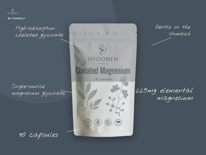 Magnesium Glycinate Capsules 225mg Hyoomen