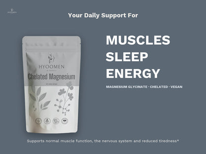 Magnesium Glycinate Capsules 225mg Hyoomen