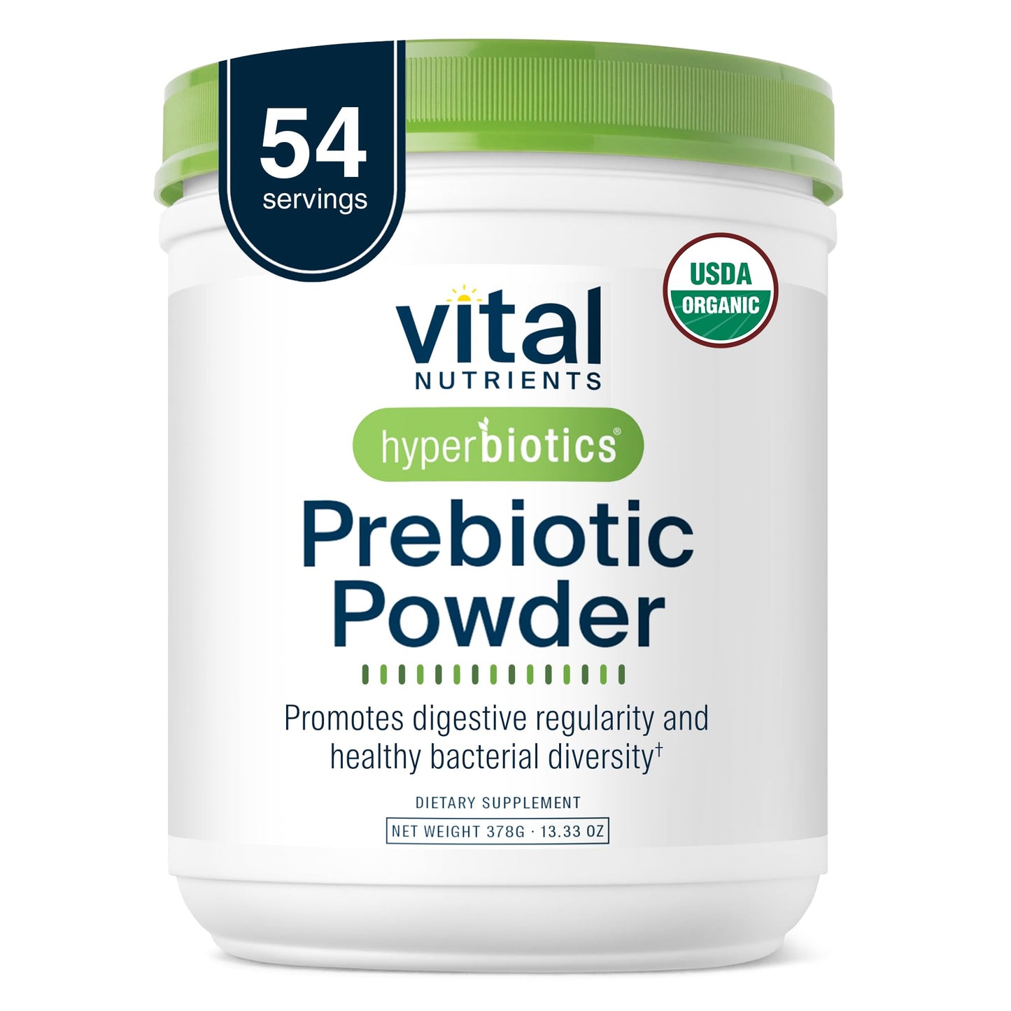 Hyperbiotics Vital Nutrients Organic Prebiotic Fiber Powder | Gut Health & Digestive Regularity | 54 Servings