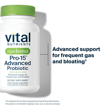 Hyperbiotics Vital Nutrients Pro-15 Probiotics – 15 Strains + Kiwifruit | 30 Vegan Tablets