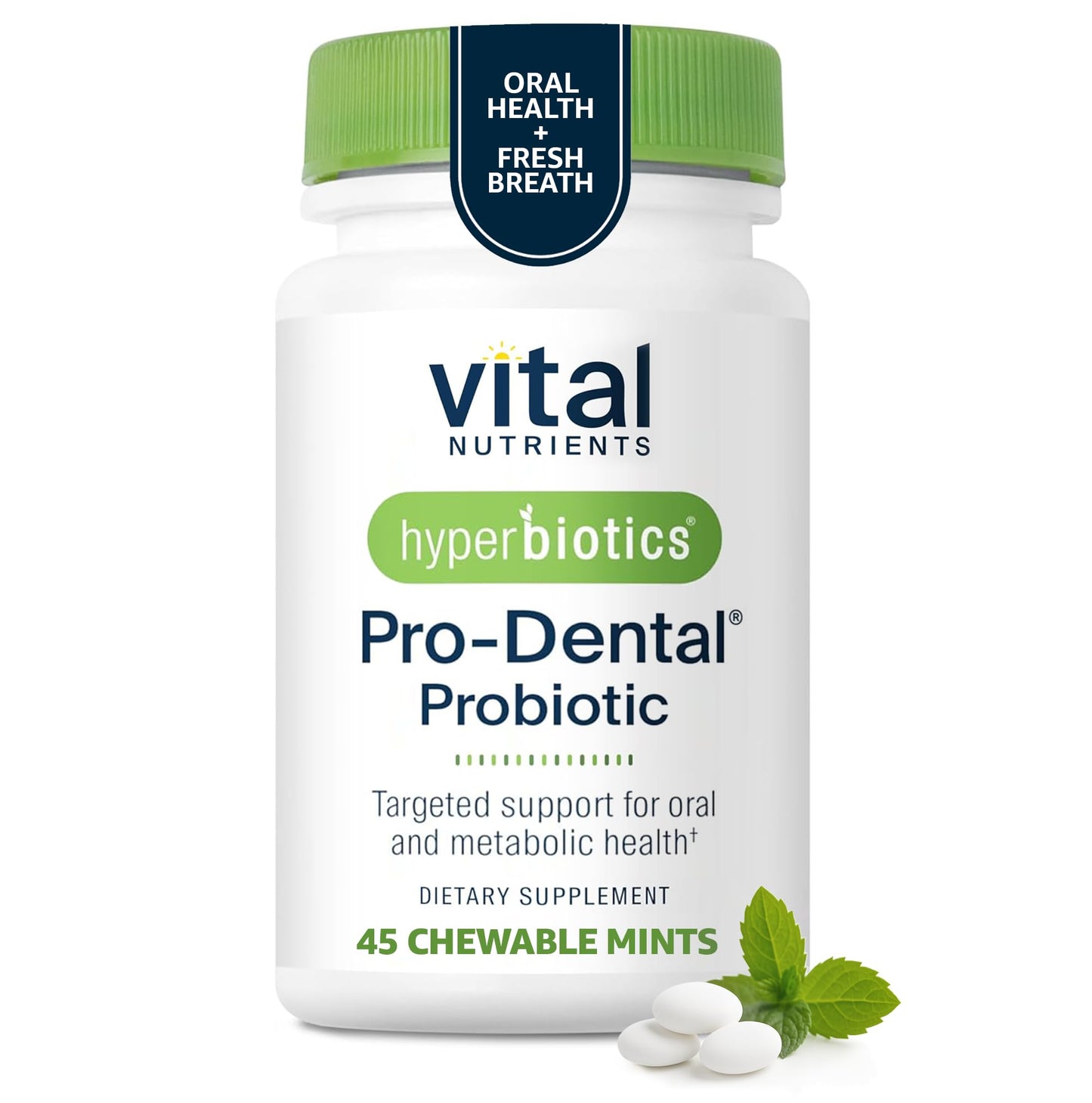 Hyperbiotics Vital Nutrients Pro Dental Probiotic | Clinically Studied BLIS K12 & M18 | 45 Mint Tablets