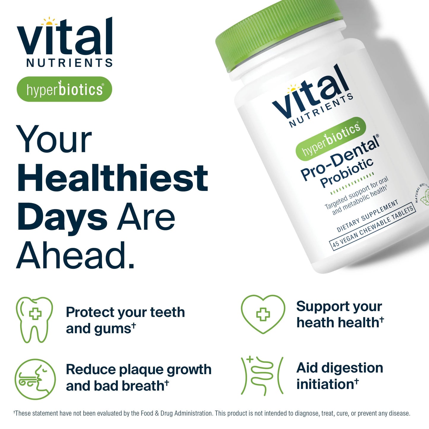 Hyperbiotics Vital Nutrients Pro Dental Probiotic | Clinically Studied BLIS K12 & M18 | 45 Mint Tablets