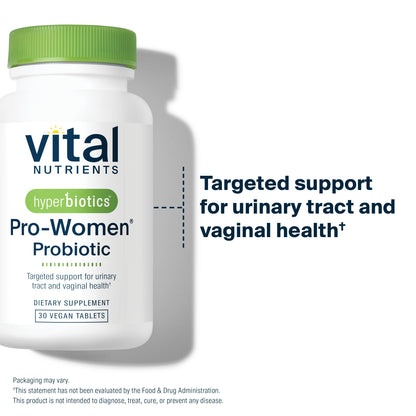 Hyperbiotics Vital Nutrients Pro Women Probiotics – Vaginal & Urinary Health | 6 Strains | 30 Vegan Tablets