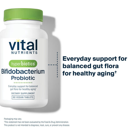 Hyperbiotics Vital Nutrients Bifidobacterium Probiotic | 7 Targeted Strains | Supports Immune and Digestive Health for Older Adults | Shelf-Stable | Vegan | 60 Tablets