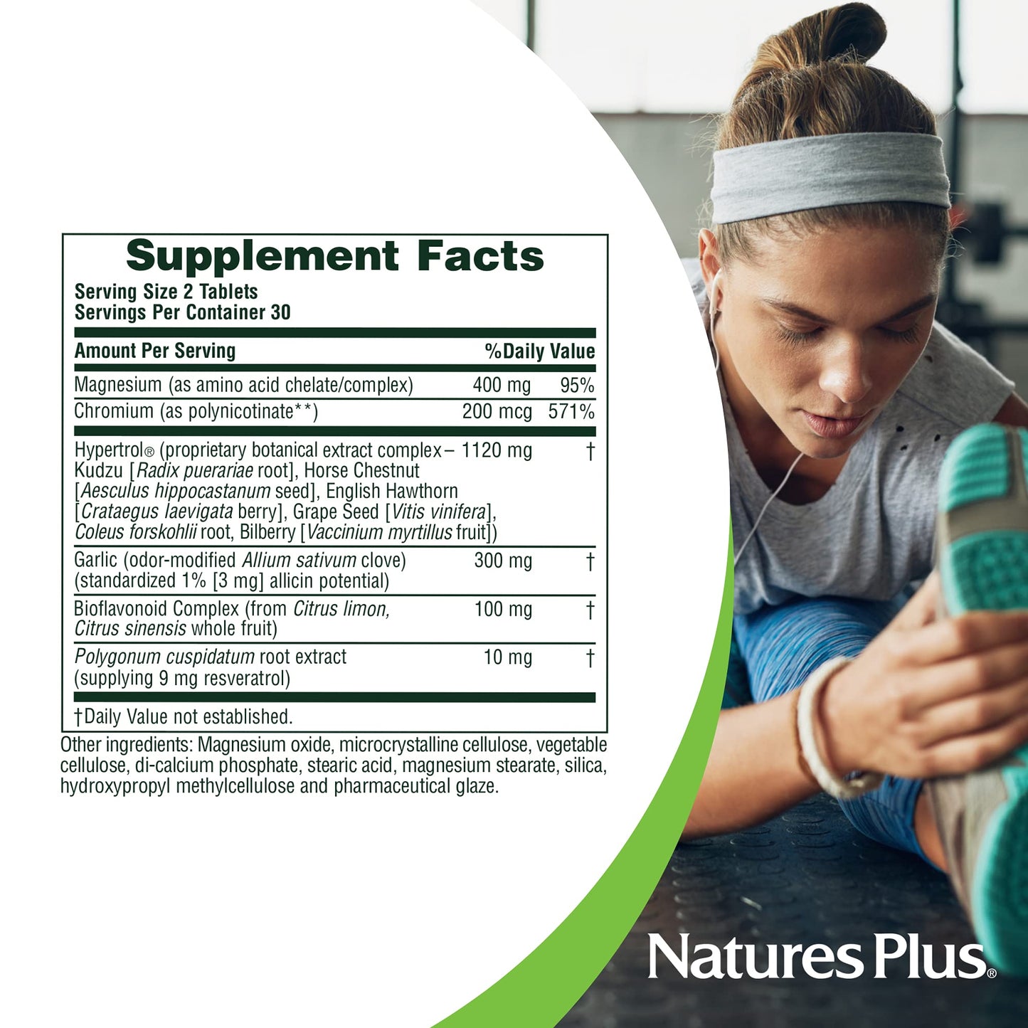 Natures Plus Hypertrol Rx Blood Pressure – 60 Vegetarian Tablets | Magnesium & Chromium | Gluten-Free